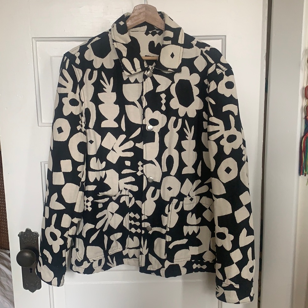 Unique Black and Cream Shirt Jacket